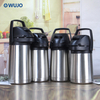 WUJO 1L 1.3L 1.6L 1.9L Air Pump Dispenser Silver Stainless Steel Termo Air Pot 