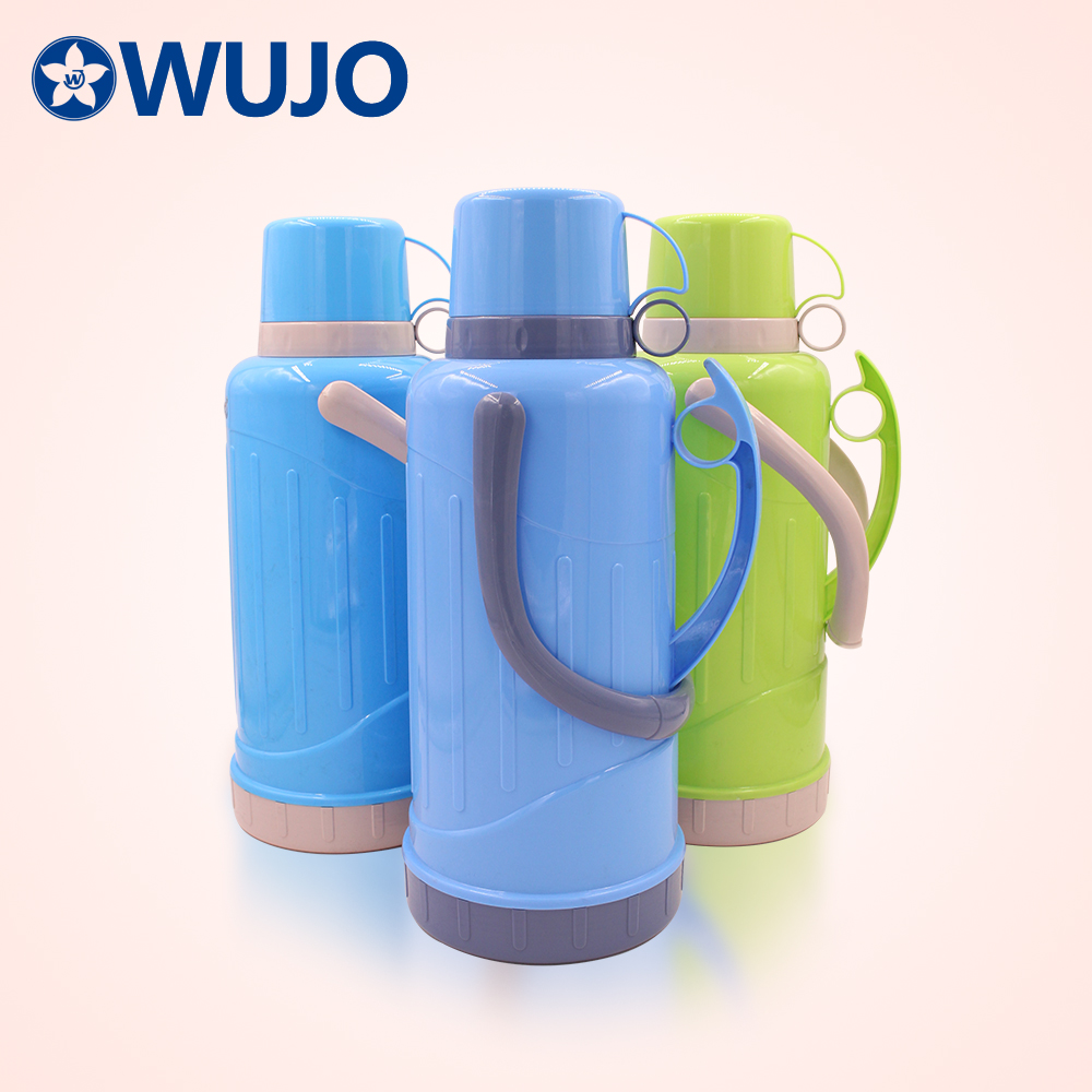 WUJO 3.2L Two Cups Cheap Vacuum Thermal Plastic Flask with Glass Refill