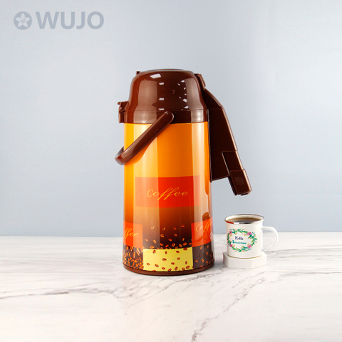 WUJO 3l Hot Tea Water Coffee Glass Lined Airpot Thermos Factory