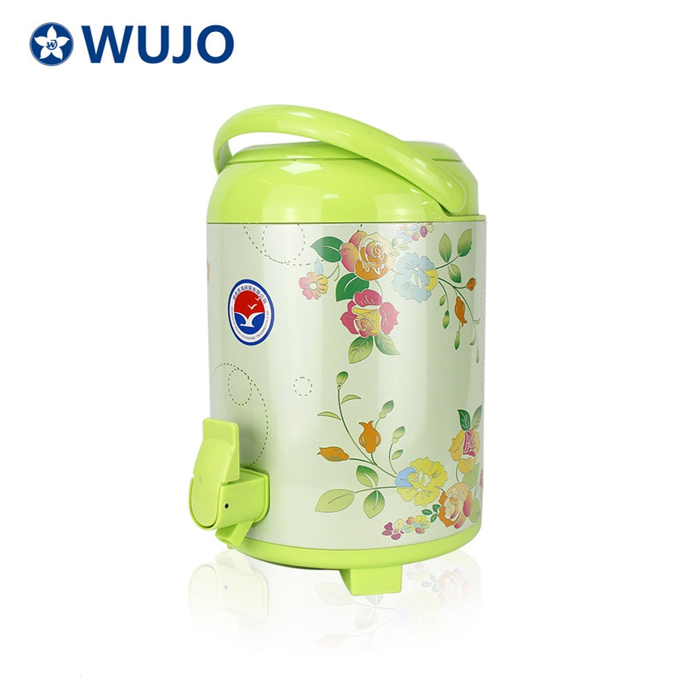  WUJO Thermos 8L 10L 12L Coffee Restaurant Commercial Double Wall Stainless Steel Tea Milk Tea Bucket with Faucet