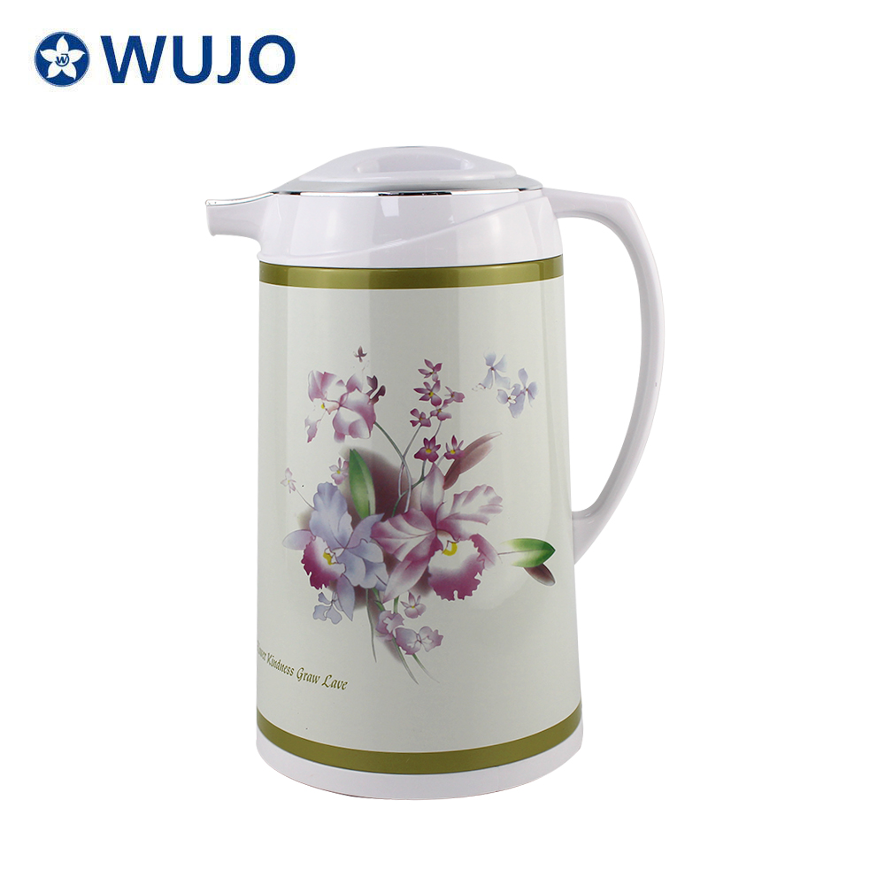 WUJO 1L 1.9L Arabic Saudi Meal Iron Thermal Hot Water Vaccum Flask with Glass Refill