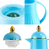 WUJO Manufacturing 0.5L 1L Blue Glass Refill Vacuum Insulated Plastic Thermos 