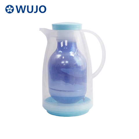 WUJO Pink Glass Refill Blue Vacuum Thermal Arabic Plastic Tea Coffee Pots