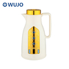 WUJO Red White Electroplate Thermal Plastic Vacuum Flask Coffee Pot with Glass Liner