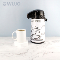 WUJJO Customized Metal Glass Inner Thermal Vacuum Coffee Thermos Pump