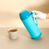 WUJO 1l Blue European South American Plastic Hot Tea Water Vacuum Thermos with Glass Liner