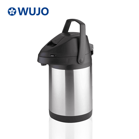 Large Capacity 304 201 Insulated Keep Warm Cold Coffee Thermos Pump Termos Double Wall Stainless Steel AirPot