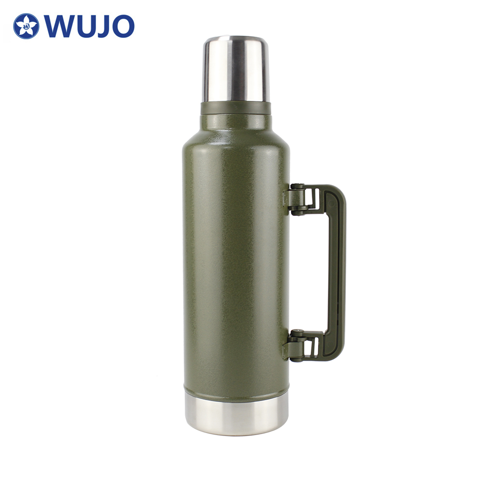 1L 1.5L 2.0L WUJO High Quality Double Wall Stainless Steel Vacuum Water Bottle