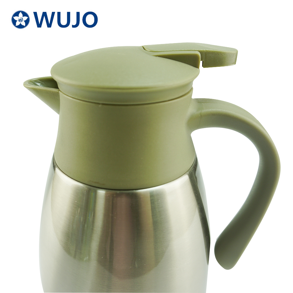 Wujo High Quality Stainless Steel Pink Glass Refill Arbic Coffee Pot