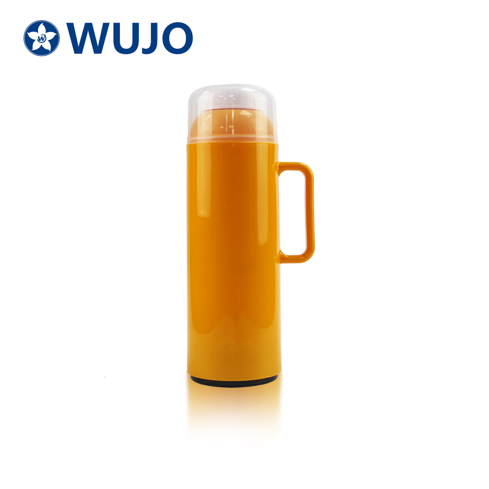 2021 Best Plastic Thermos Flasks with Glass Refill Dark Green Color --WUJO