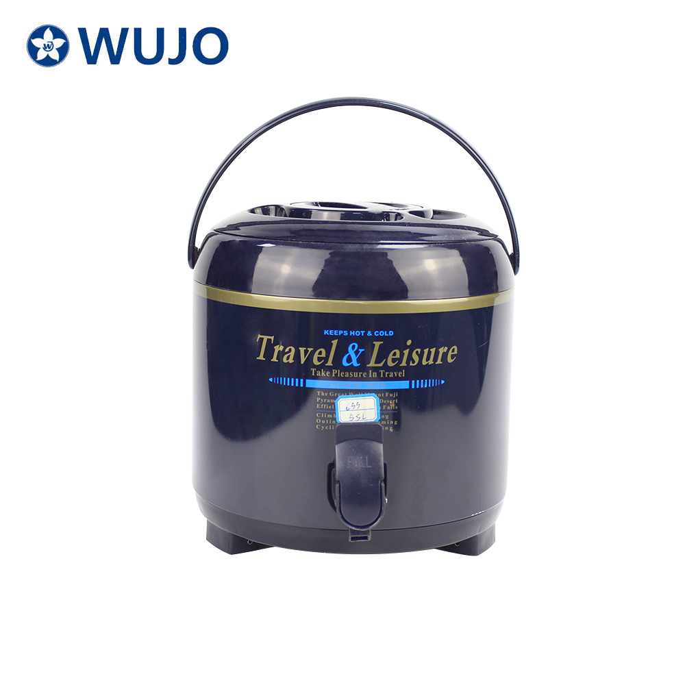 WUJO Kitchen Stainless Steel 304 Milk Tea Thermos Bucket 8/10/12L Coffee Milk Tea Ice Bucket Barrel