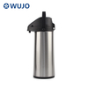 WUJO 1L 1.9L Factory Glass Refill Metal Thermos Pump Dispenser Coffee Pot Airpot
