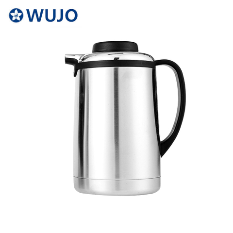 WUJO 1L 1.3L 1.6L 1.9L Silver Thermos Stainless Steel Vacuum Flask for Airline