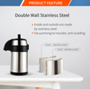 WUJO 2.5L 3L 4L 5L Vacuum Insulated Stainless Steel Coffee Airpot Thermos