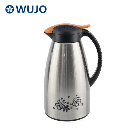 Wujo Hot Sale Stainless Steel White Glass Refill Arbic Coffee Pot