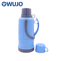 WUJO 3.2L Two Cups Cheap Vacuum Thermal Plastic Flask with Glass Refill