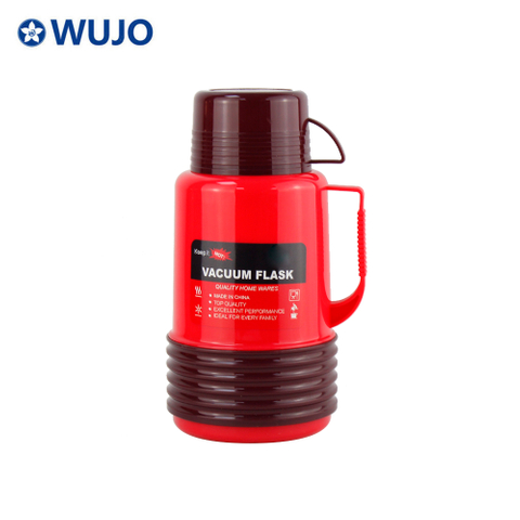 Manufacturer Good Quality 24h Hot Water 1200ml Plastic Tea Thermos Glass Flask with 2 Cups