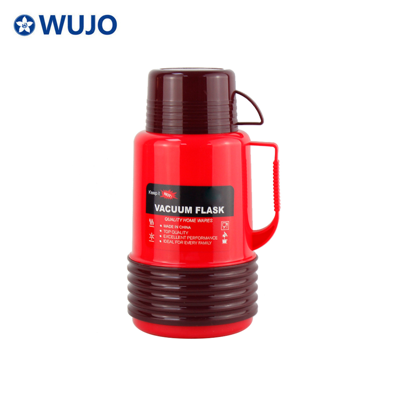 Manufacturer Good Quality 24h Hot Water 1200ml Plastic Tea Thermos Glass Flask with 2 Cups