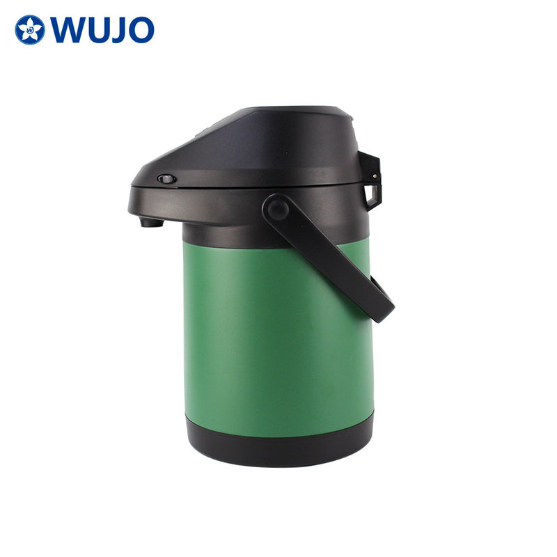WUJO Silver Stainless Steel Pump Hot Water 4L thermos