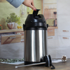 WUJO Silver Stainless Steel Pump Hot Water Airpot Coffee Dispenser 