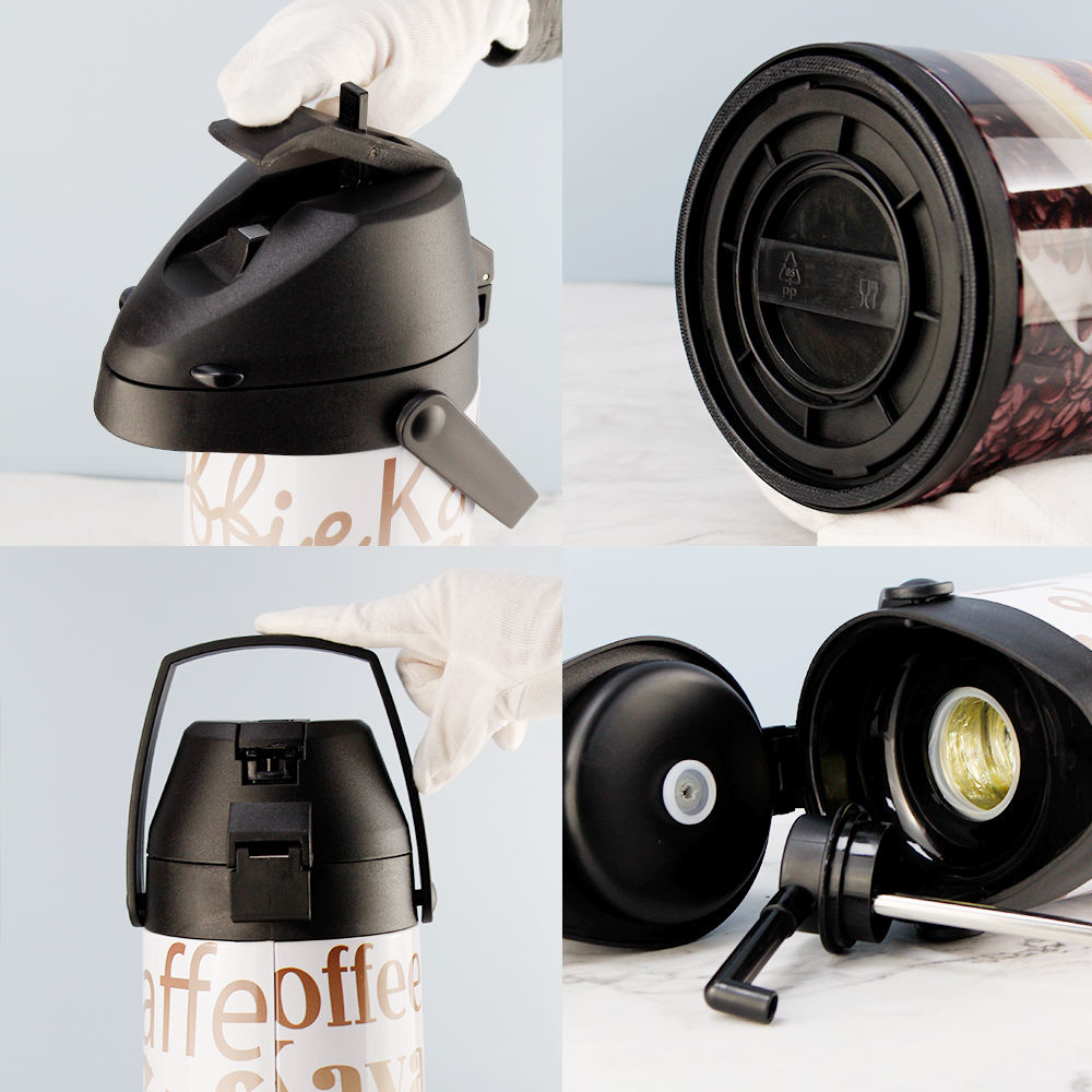 High Quality European Glass Inner Vacuum Insulated Coffee Tea Thermal Pump Pot