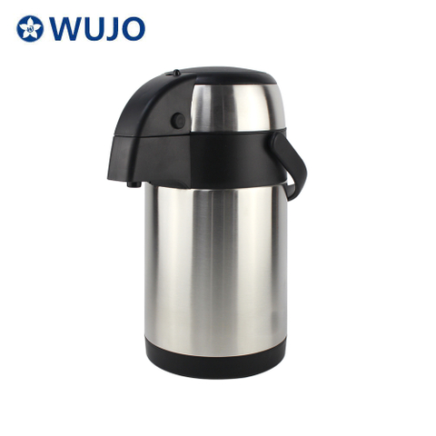 Wholesale Factory High Quality Double Wall Air Pump Silver Thermos Dispenser