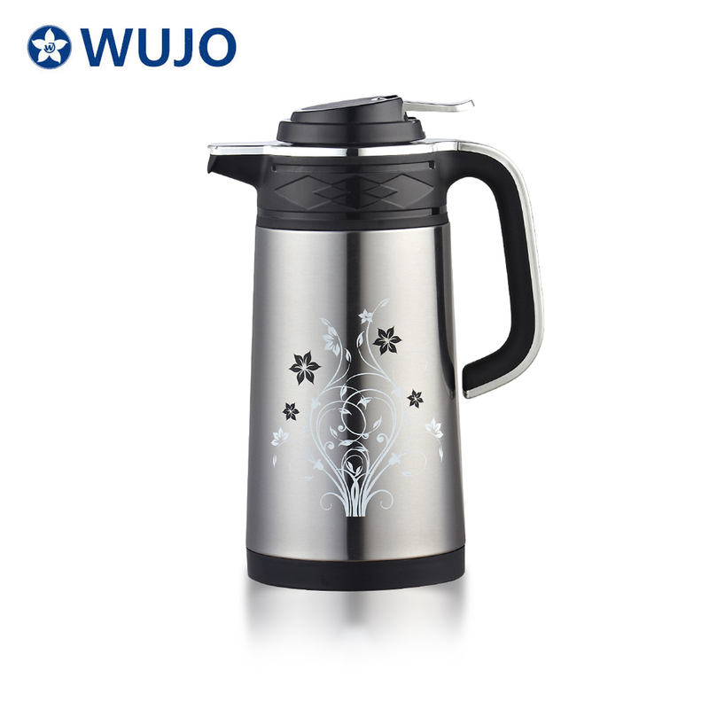 1L-1.9L Silver Glass Refill Stainless Steel Thermos Tea Coffee Pot