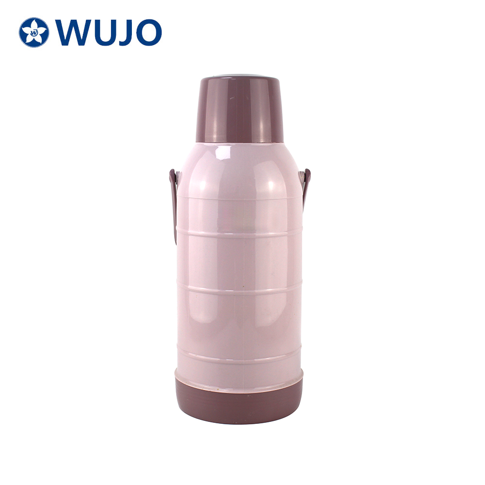 WUJO OEM ODM Hot Water Thermos Cheap Heavy Plastic Vacuum Flask with Glass Liner