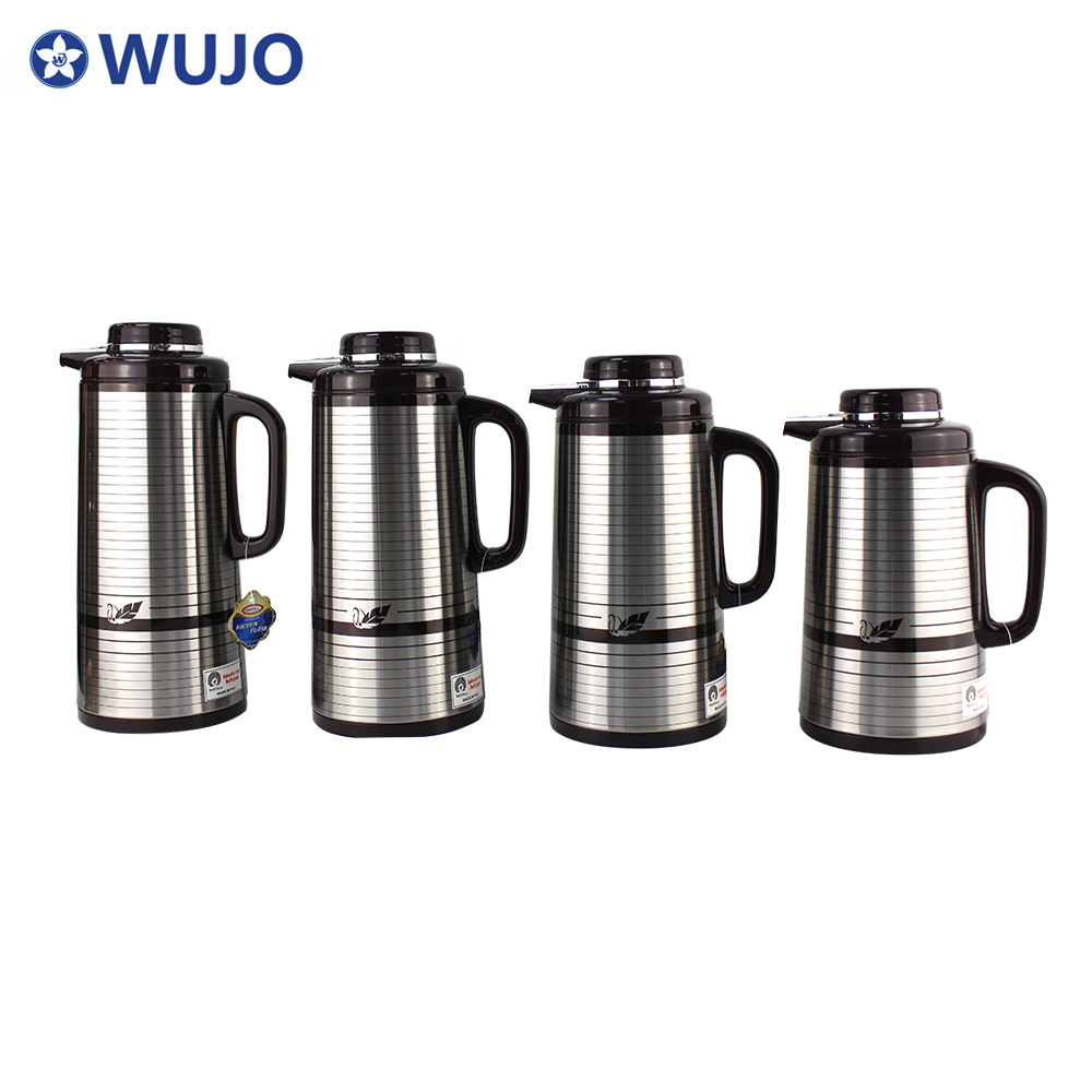 WUJO Iron Metal Coffee Pot Glass Refill Thermos Vacuum Drink Insulation Arabic Tea Flask