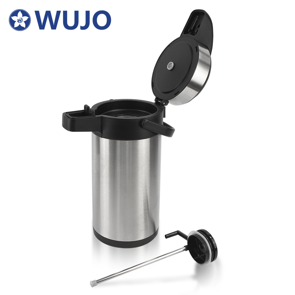 WUJO 2.5L 3L 4L 5L Vacuum Insulated Stainless Steel Coffee Airpot Thermos