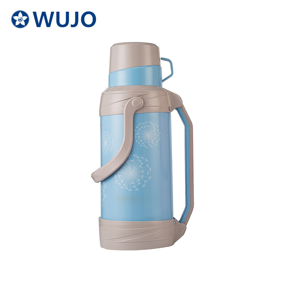 WUJO Wholesale Glass Plastic Coffee Pot Hot Water Tea Thermos Vacuum Flask