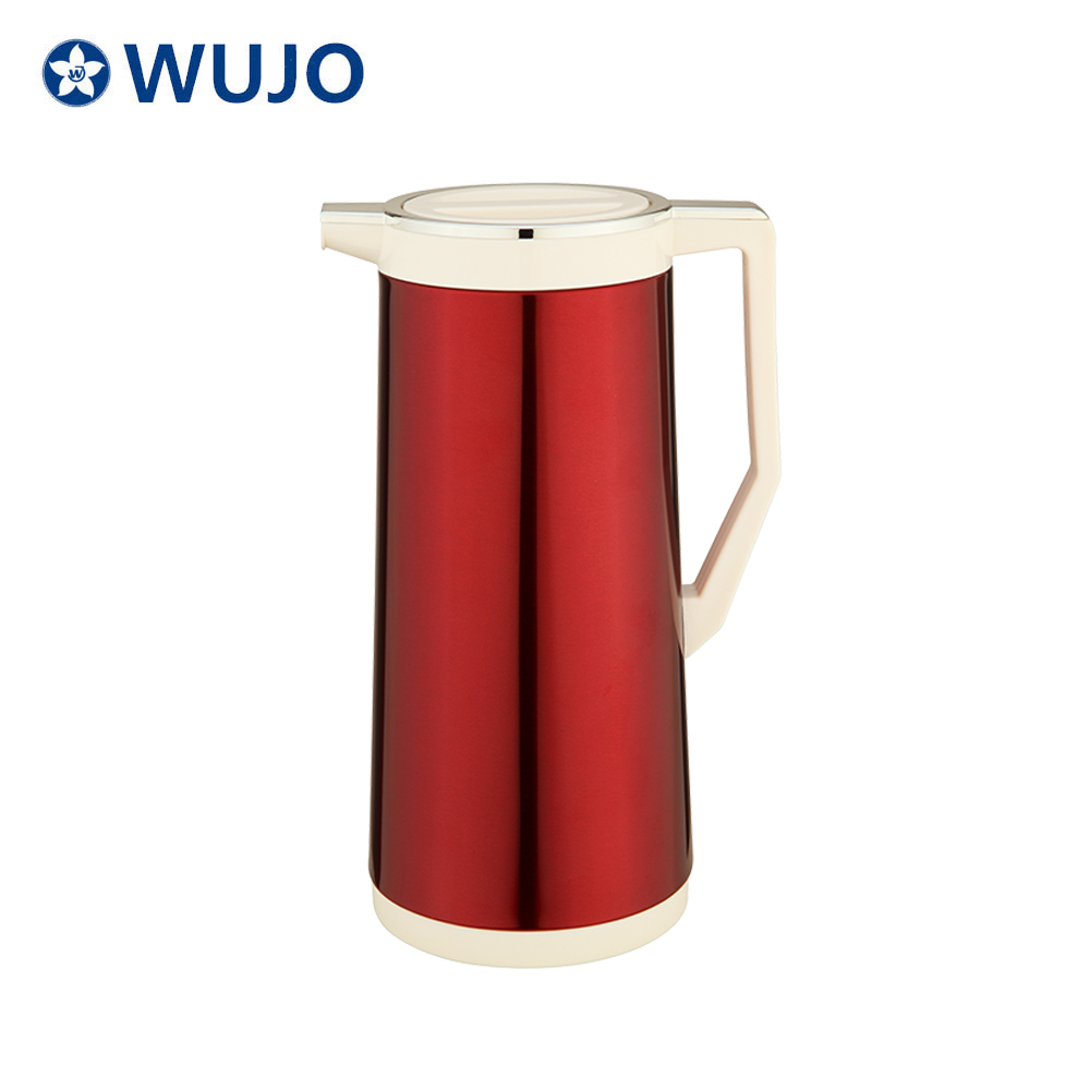 1L wholesale glass liner red metal thermos arabic vacuum flask