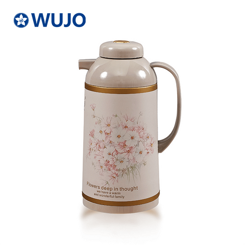 WUJO Egypt Coffee Pot Hot Cold Water Tea Thermal Insulated Arabic Vacuum Thermos Flask with Glass Refill