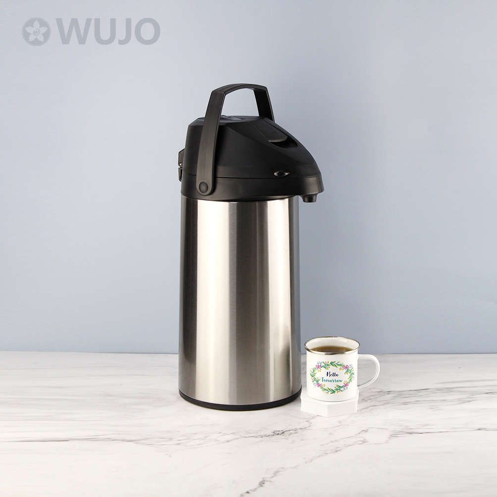 WUJO 24hr Hot Water Tea Carafe Stainless Steel Coffee 3l Thermos with Glass Inside