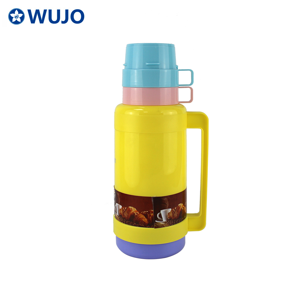 Manufacturer Yellow Hot 24h Thermal Plastic 1L 1.8 Ltr Thermos Flask with Two cups From China WUJO Manufacturer Yellow Hot 24h Thermal Plastic 1L 1.8 Ltr Thermos Flask with Two cups From China WUJO
