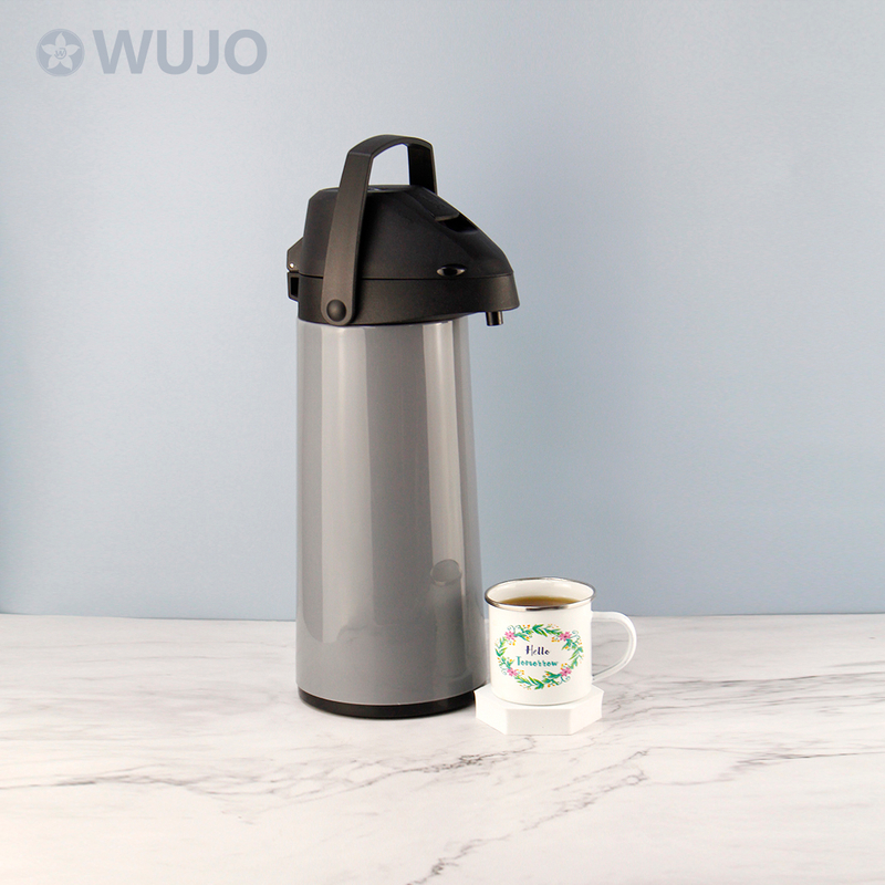 High Quality European Glass Inner Vacuum Insulated Coffee Tea Thermal Pump Pot