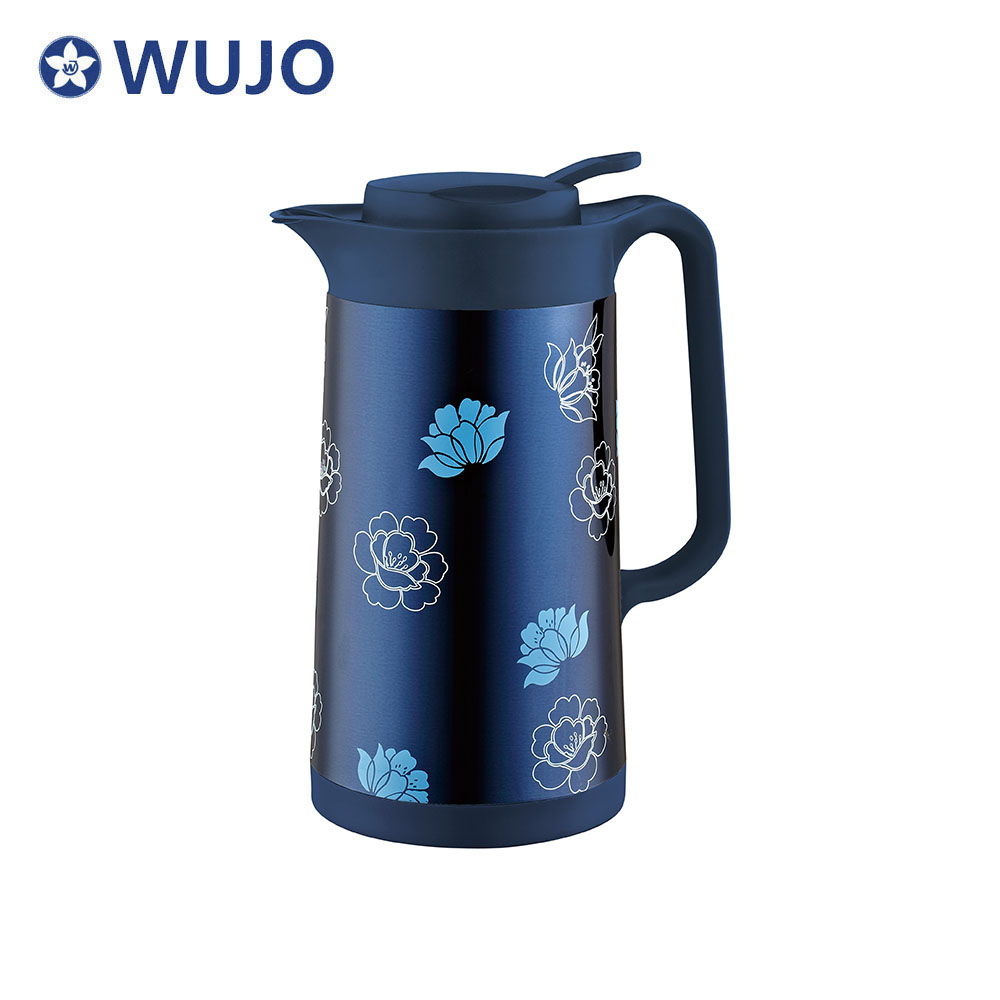Modern Blue Keep Hot Water Tea Vacuum Insulated Arabic Coffee Pot with Glass Liner