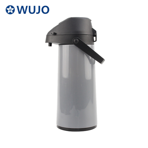 WUJO Air Pressure Pump Pot Flask Vacuum Hot Coffee Tea Thermos Plastic Airpot