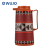 Wujo Factory Shining Red Stainless Steel Glass Inner Coffee Pot
