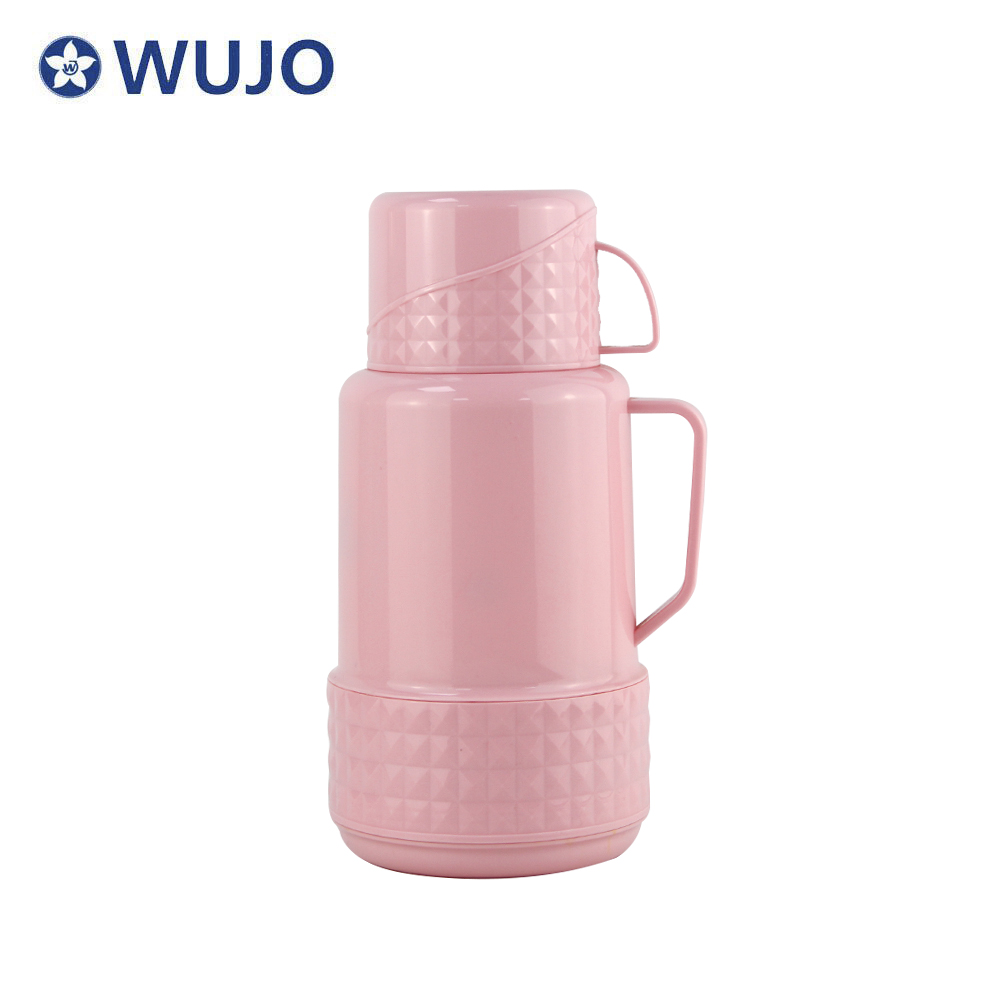 tea thermos glass flask with two cups