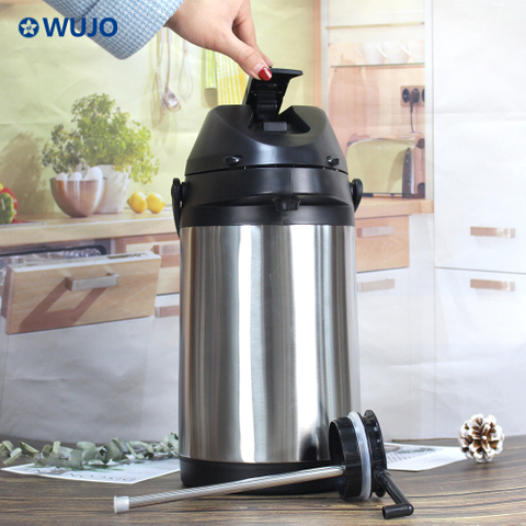 WUJO Best Selling 304 Hot Cold Water Thermal Flask Stainless Steel Thermos Air Pump Pot