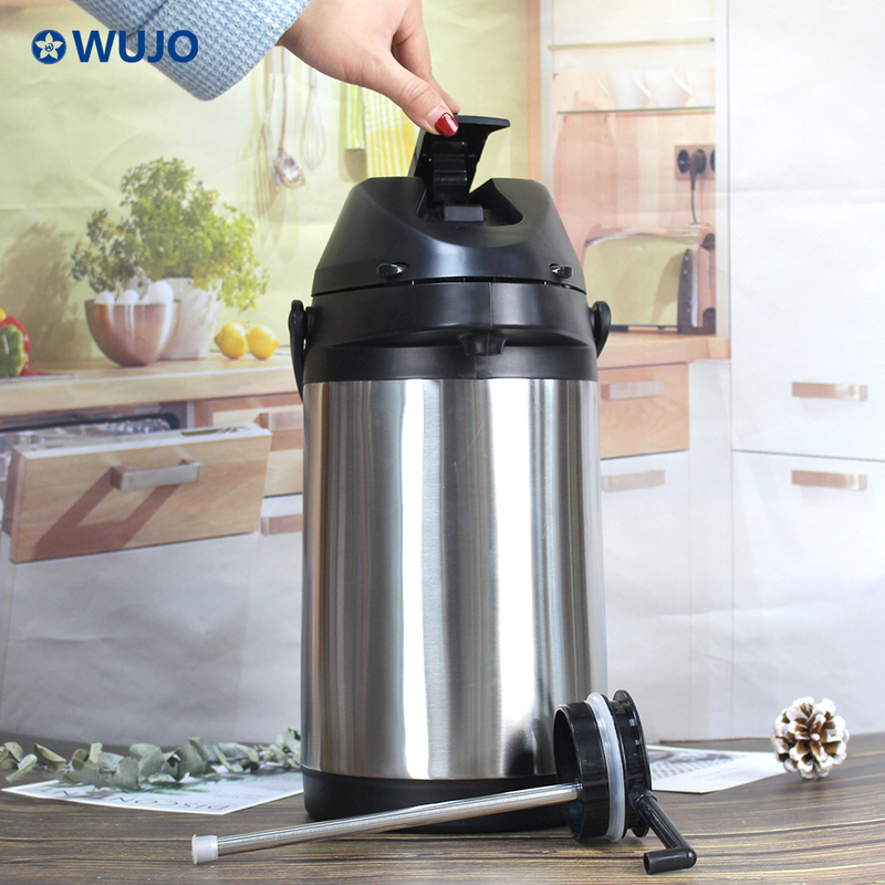 WUJO Best Selling 304 Hot Cold Water Thermal Flask Stainless Steel Thermos Air Pump Pot