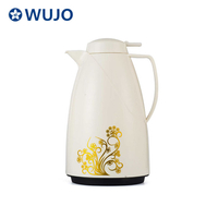 WUJO White Midde East Percolator Vacuum Thermal Plastic Coffee Pot with Glass Refill Inner