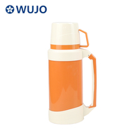Vacuum Insulated 1L Plastic Thermos Bottle with Glass Refill - WUJO 