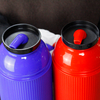 WUJO South American 1000ml Blue Hot Cold Water Coffee Insulated Thermal Plastic Vaccum Flask with Straw