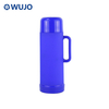 WUJO South American 1000ml Blue Hot Cold Water Coffee Insulated Thermal Plastic Vaccum Flask with Straw