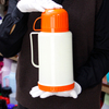 Manufacturer Good Quality 24h Hot Water 1200ml Plastic Tea Thermos Glass Flask with 2 Cups