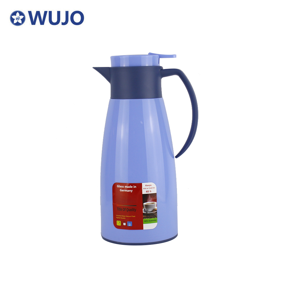 Manufacturer Green 24hr Hot Cold Water Coffee Thermal Insulated Plastic Glass Vacuum Coffee Pot 