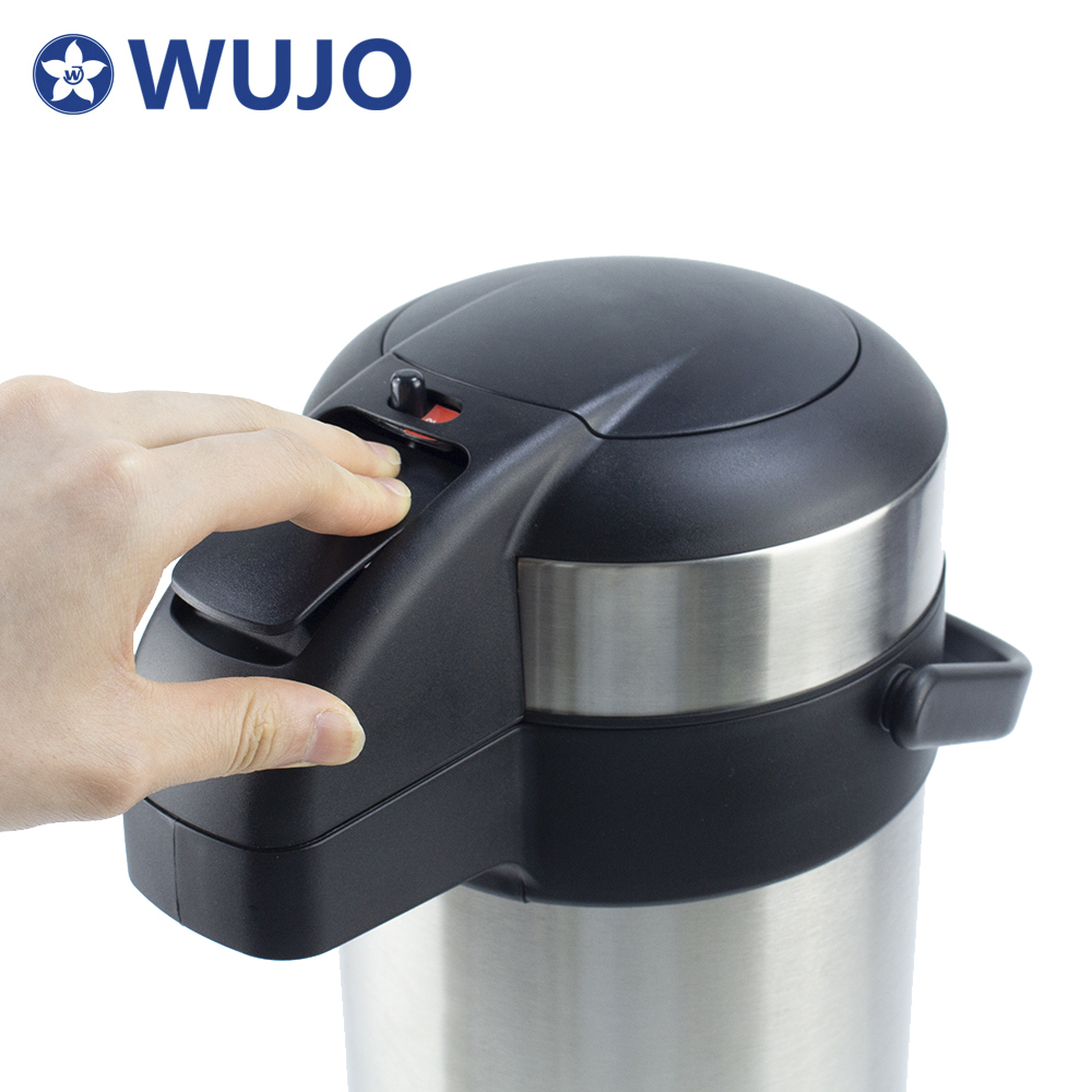 WUJO 2.5L 3L 4L 5L Vacuum Insulated Stainless Steel Coffee Airpot Thermos