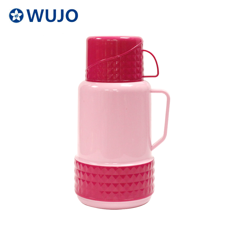 Two Cups 1L 1.8L High Quality Insulated Thermal Thermos Plastic Vacuum Flask 